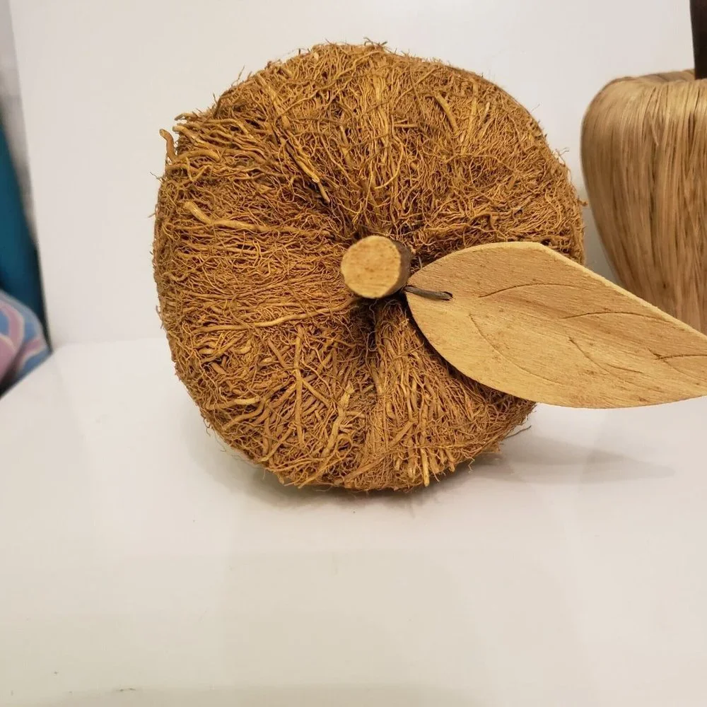 Vtg Primative Wooden Grapevine Apples‎ Set 2 Farmhouse Decorative